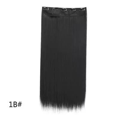 Black Full Length Synthetic Hair Extensions for Women – Natural Look, Easy Clip-In Hair