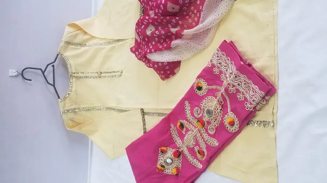 Pakistani Yellow Embroidered 3-Piece Lawn Suit with Dupatta 💛