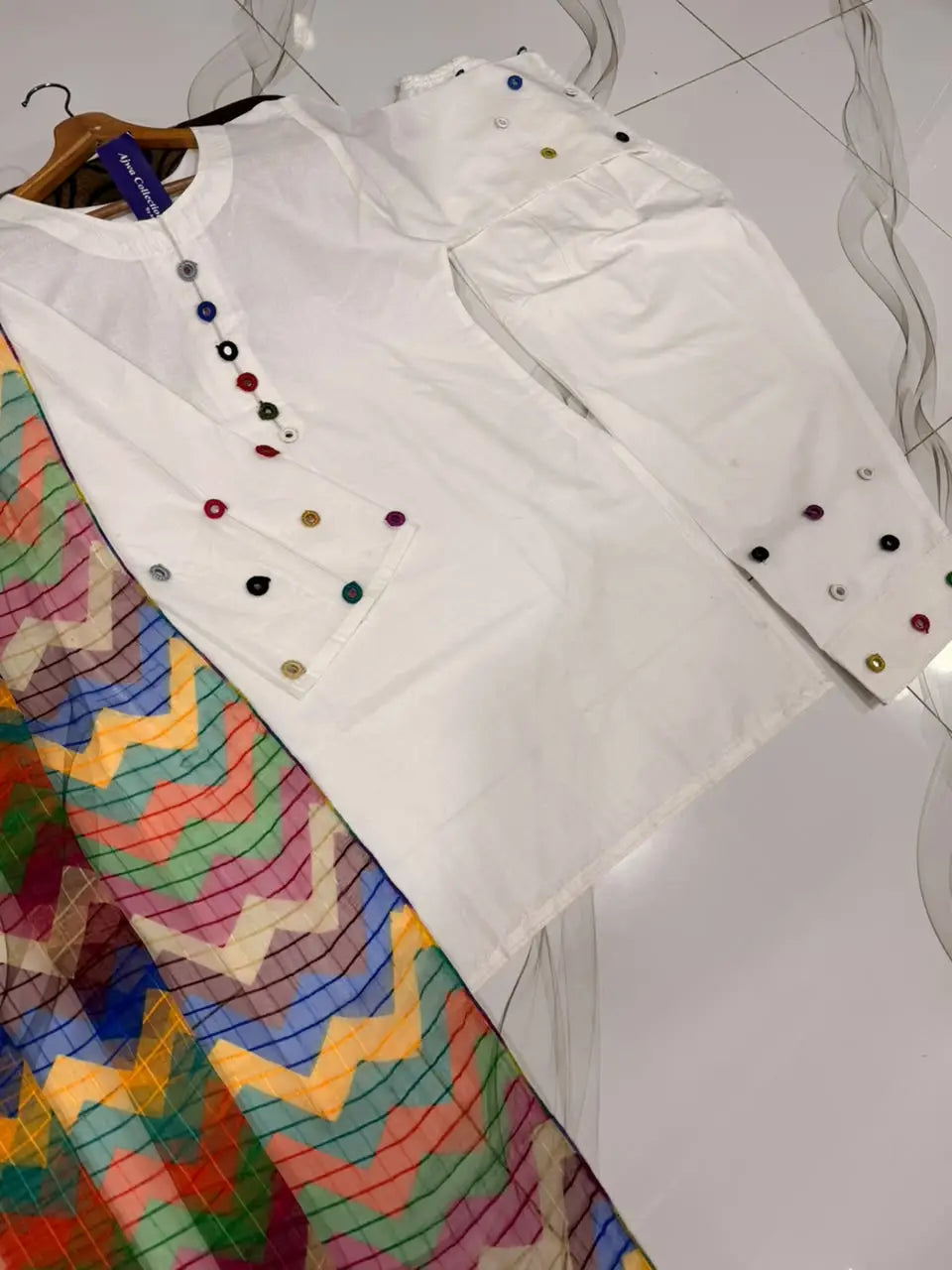 3 Pcs Women's Stitched Cotton Sheesha Work Suit