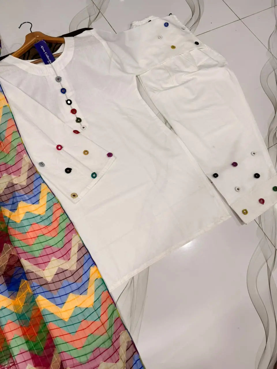 3 Pcs Women's Stitched Cotton Sheesha Work Suit