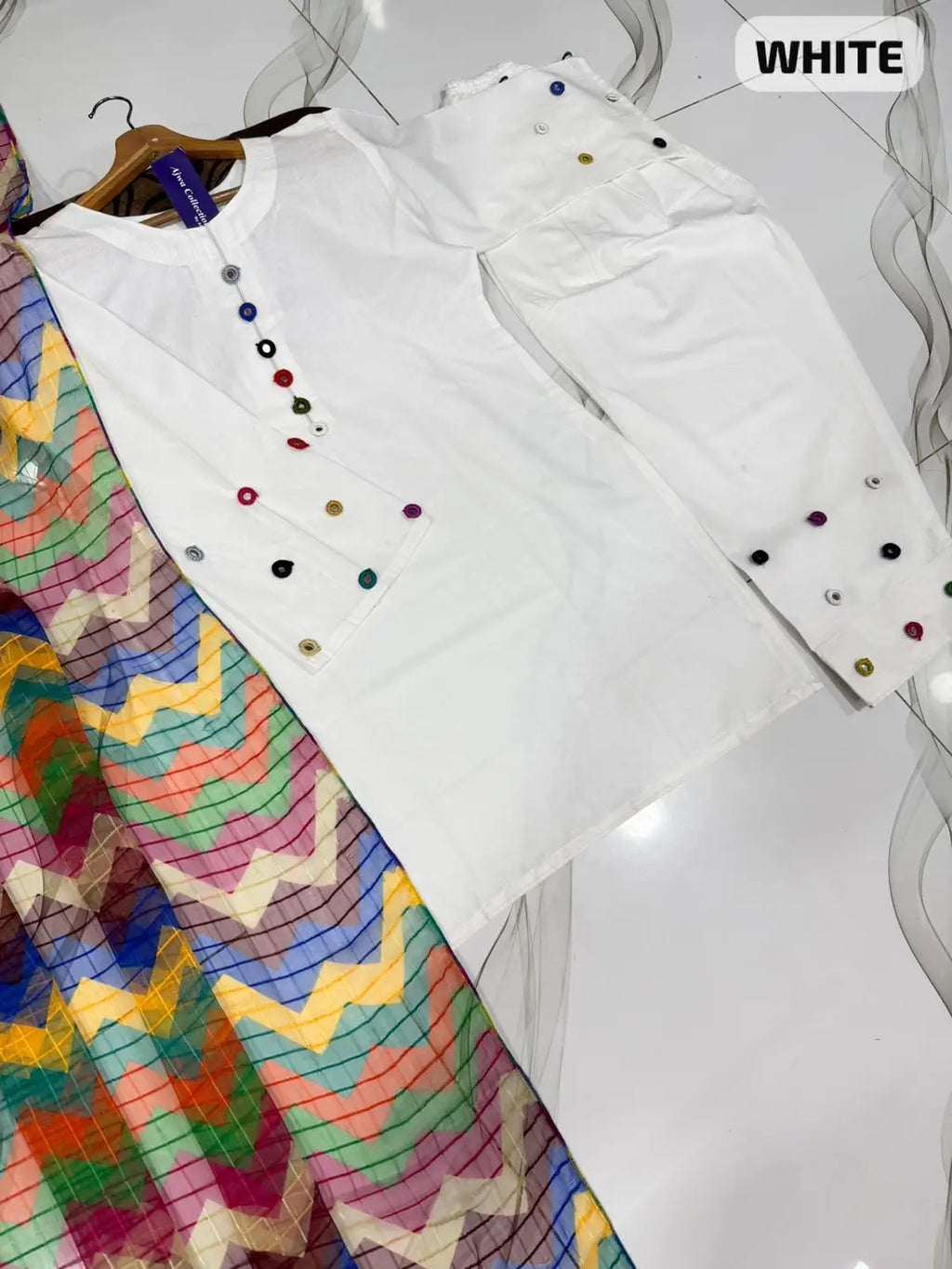 3 Pcs Women's Stitched Cotton Sheesha Work Suit