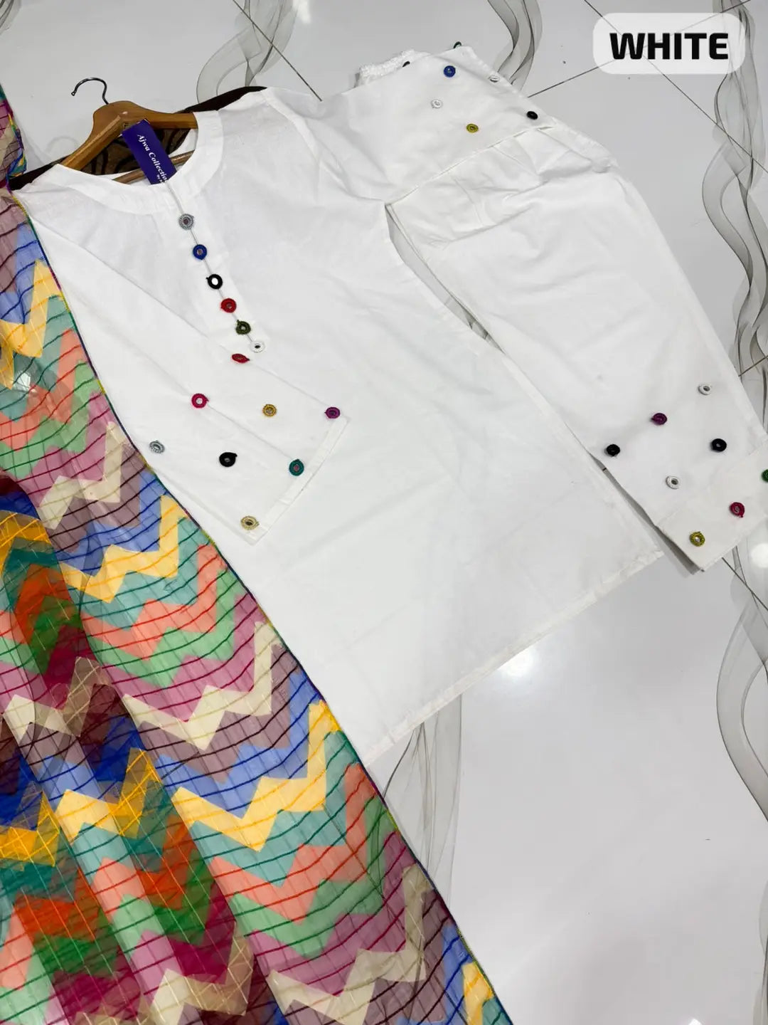 3 Pcs Women's Stitched Cotton Sheesha Work Suit
