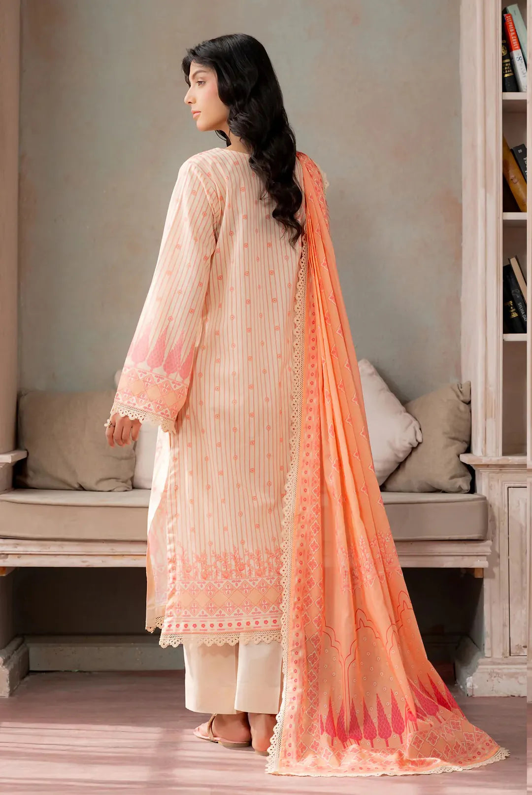 3 Pcs Women's Unstitched Printed Suit – Premium Lawn Dress Set