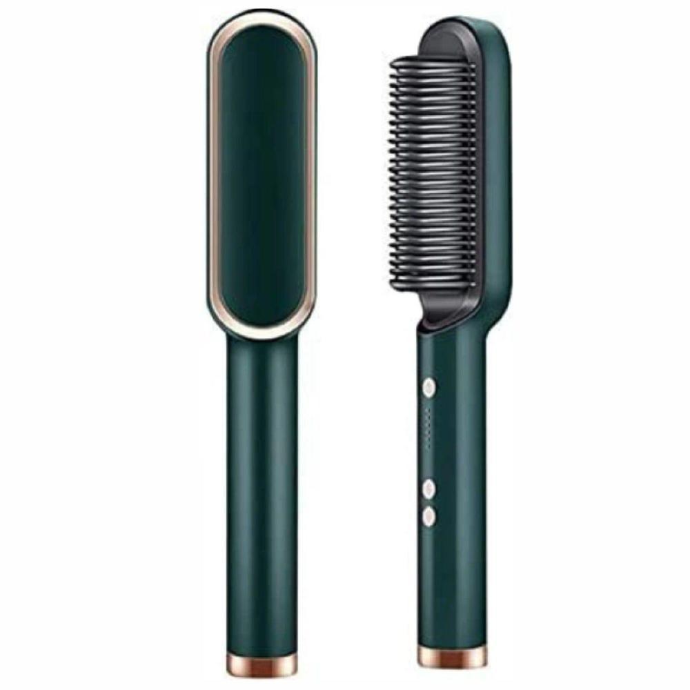 Corded Electric Hair Straightener Brush – Fast Heat Anti-Frizz Styling Comb