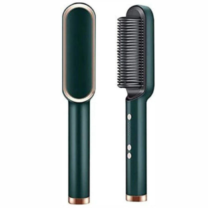 Corded Electric Hair Straightener Brush – Fast Heat Anti-Frizz Styling Comb