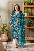 Blue Digital Print Lawn 3Pcs Set for Women | Premium Stitched Lawn Suit