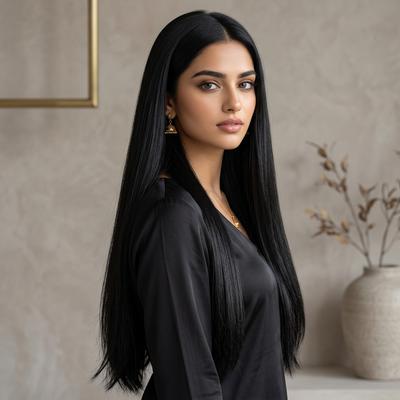 Black Full Length Synthetic Hair Extensions for Women – Natural Look, Easy Clip-In Hair